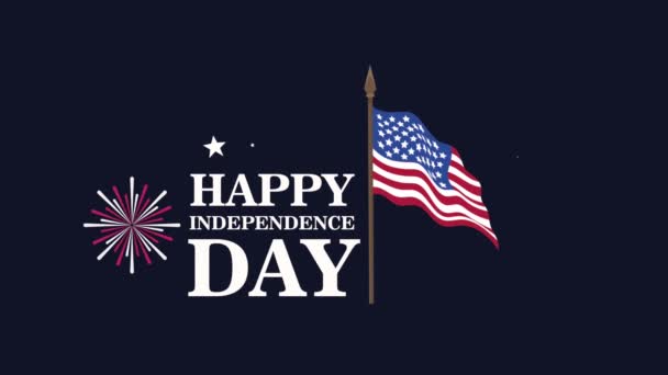 Счастливый День Независимости Сша Видео Анимация — стоковое видео