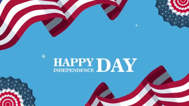 Feliz Independencia Día Letras Video Animado — Vídeo de stock