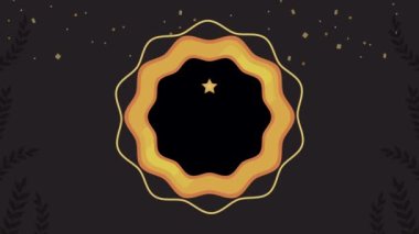 Yıldızlı altın çerçeve animasyon, 4k video animasyonu