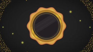 Dantel animasyonlu altın çerçeve, 4k video animasyonu