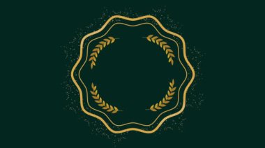 Dantel animasyonlu altın çerçeve, 4k video animasyonu