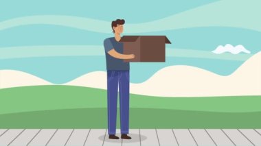 kutucuk karton karakterli donör, 4k video animasyonu