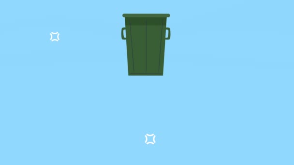 Garbage Green Bags Bins Video Animated — 비디오
