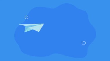 Uçak kağıdı uçan oyuncak animasyonu, 4k video animasyonu