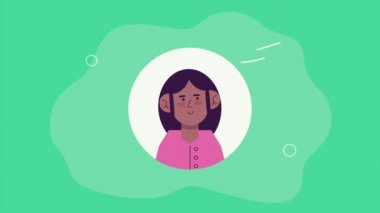 Afro genç kadın işçi karakter animasyonu, 4k video animasyonu