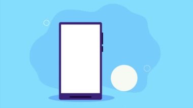 Akıllı telefondaki iş adamları grubu, 4k video animasyonu