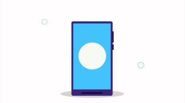 Akıllı telefon animasyonunda genç bir kadın, 4k video animasyonu
