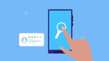 Büyüteçle akıllı telefon kullanmak, 4k video animasyonu