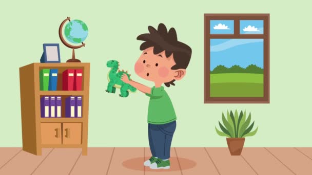 Küçük Çocuk Oyuncakla Oynuyor Video Animasyonu — Stok video