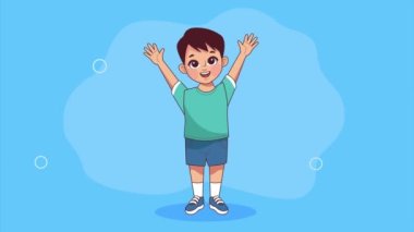 Küçük çocuk karakteri animasyonu, 4k video animasyonu