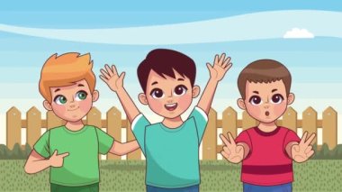 Mutlu çocuk karakterleri, 4k video animasyonu