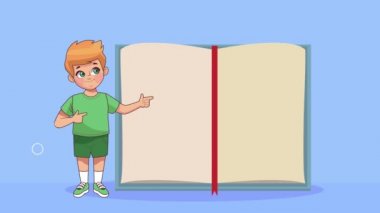 Genç sarışın oğlan karakteri animasyonu, 4k video animasyonu