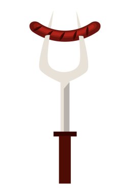 delicious sausage in fork icon