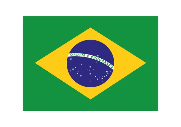 Emblema Bandiera Brasiliana Icona Isolata — Vettoriale Stock