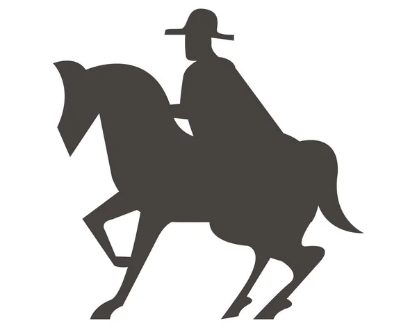 Guerrero Brasileño Silueta Caballo — Vector de stock