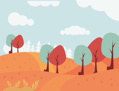 Sonbahar mevsimlik orman manzarası