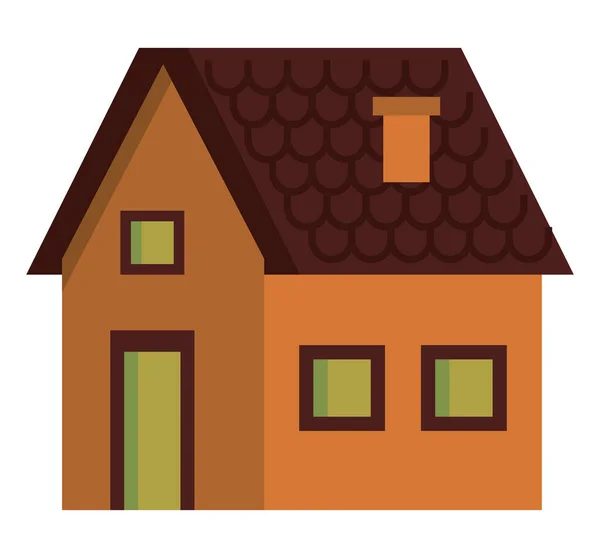 橙色可爱的房子正面图标 — 图库矢量图片