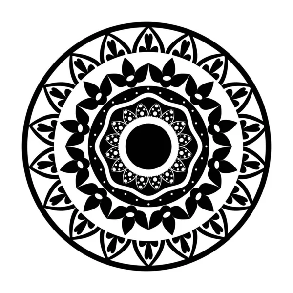 Circulaire Mandala Decoratie Etniciteit Pictogram — Stockvector