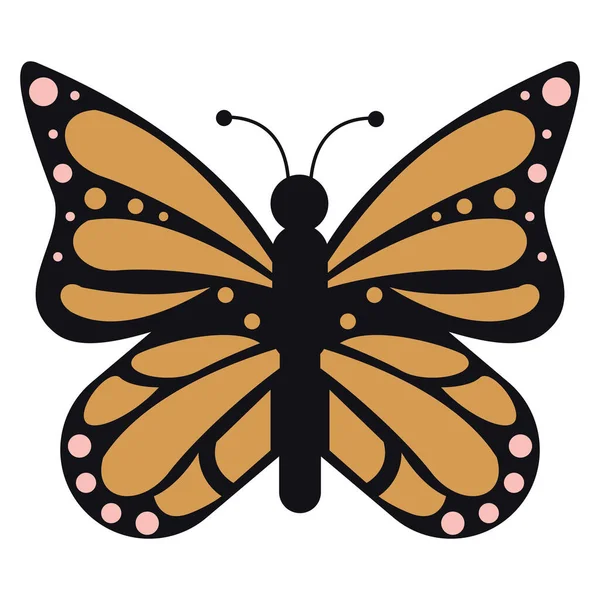 Orange Papillon Insecte Jardin Icône — Image vectorielle