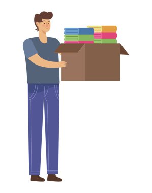 Erkek gönüllü kıyafet bağışı karakteri