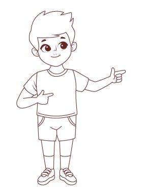 Küçük çocuk sevimli karakteri dizinliyor.