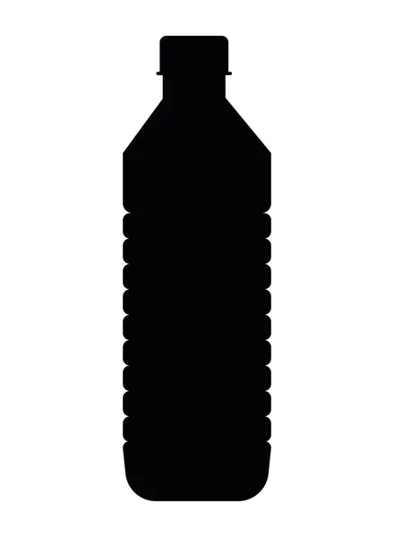 Bouteille Icône Style Silhouette Noire — Image vectorielle