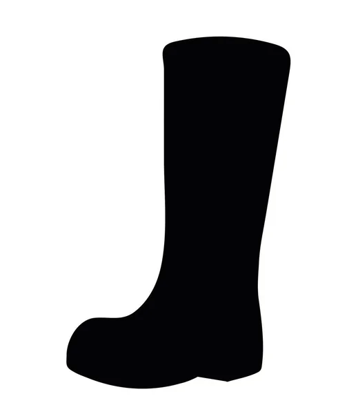 Черный Ботинок Стиле Силуэта — стоковый вектор