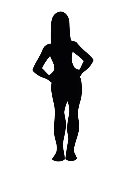 Γυναίκα Μαύρο Εικονίδιο Στυλ Σιλουέτας — Διανυσματικό Αρχείο