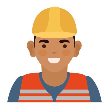 Erkek inşaatçı profesyonel işçi karakteri