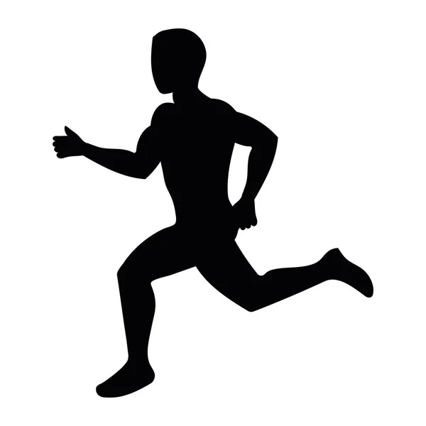 Man Running Black Silhouette Style Icon — Stock Vector
