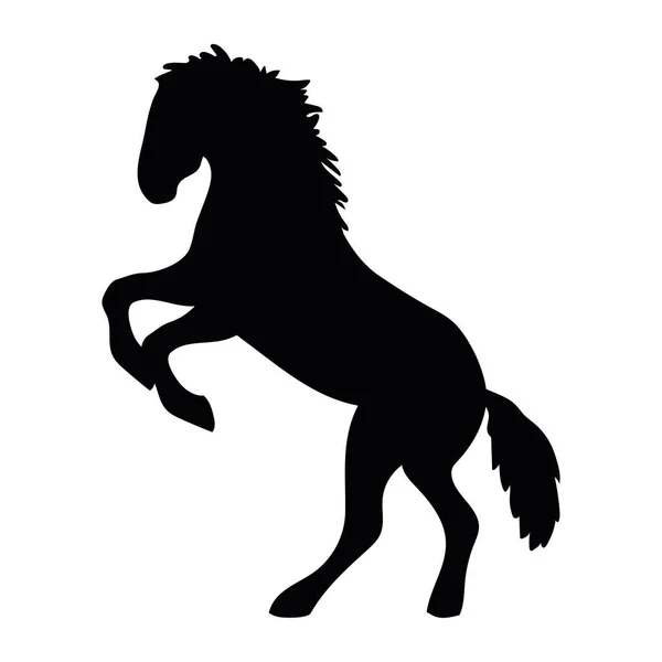 Άλογο Μαύρο Σιλουέτα Στυλ Εικονίδιο — Διανυσματικό Αρχείο