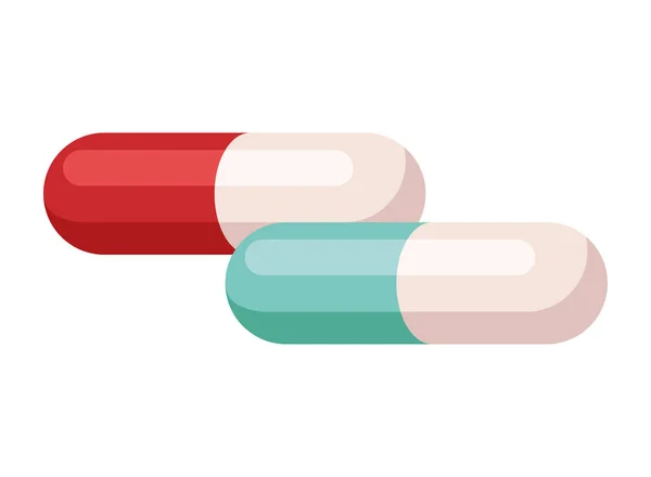 Capsules Médicales Médicaments Icône Isolée — Image vectorielle