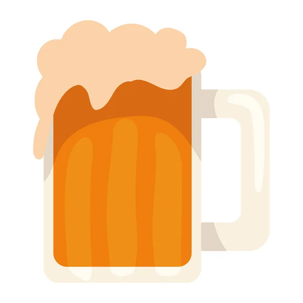 Pot Bière Boisson Avec Mousse — Image vectorielle