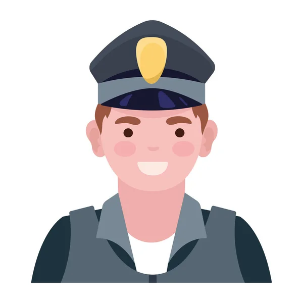 Male Police Professional Worker Character — Stock Vector