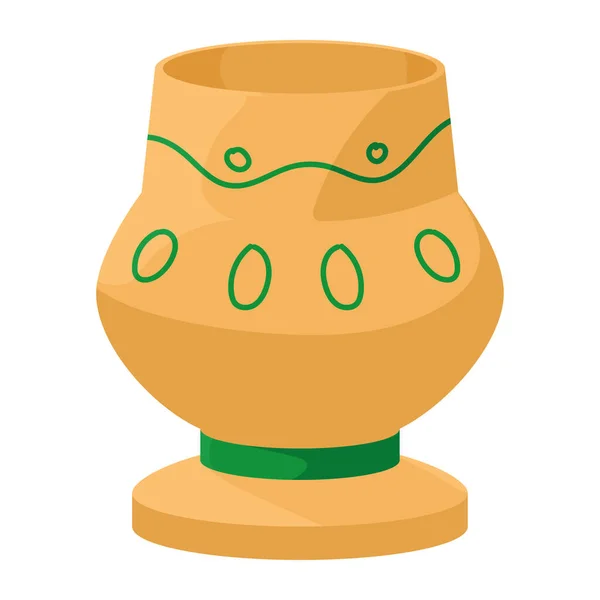 Egyptian Culture Vase Isolated Icon — Stock Vector