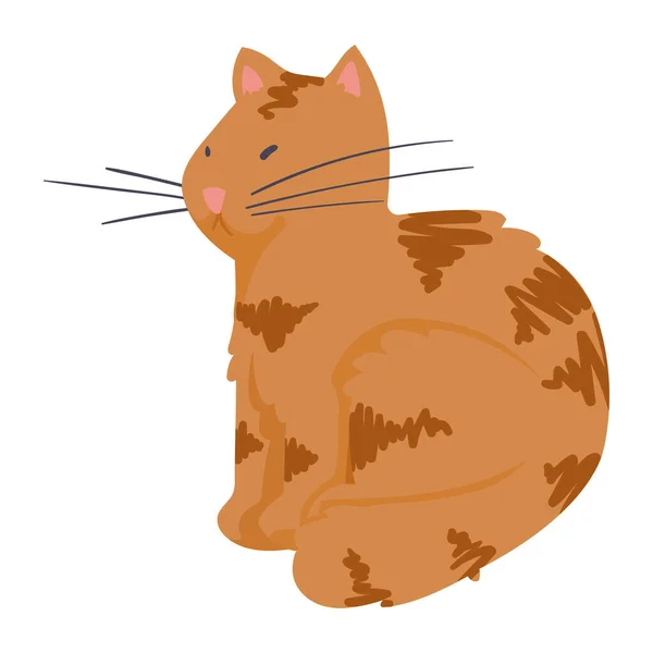 Lindo Gato Naranja Mascota Carácter — Vector de stock