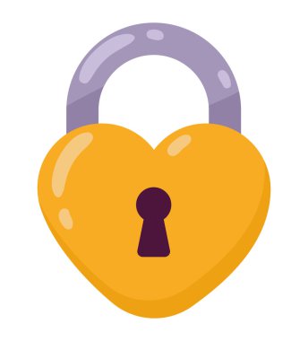 kalp şekli güvenli asma kilit simgesi