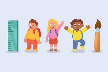 erzak ve öğrenci çocuk karakterleri