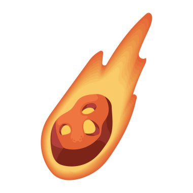 düşen göktaşı alev alan uzay simgesi