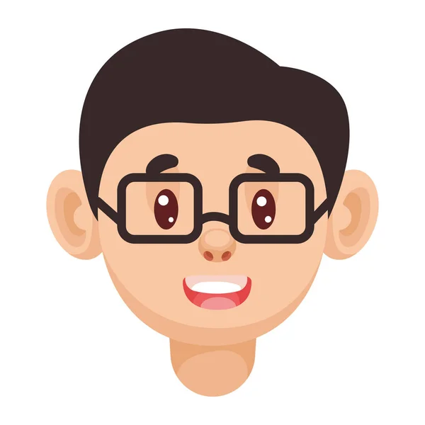戴眼镜的亚裔男子头像 — 图库矢量图片
