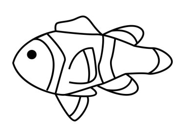 Palyaço balığı deniz yaşamı hayvan çizgisi simgesi