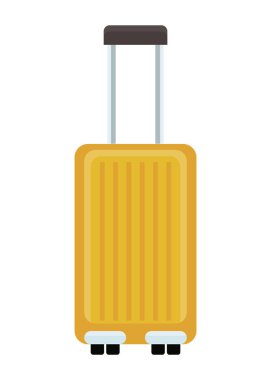Sarı seyahat valizi izole edilmiş simge