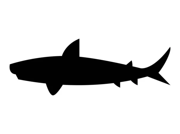 Shark Fish Silhouette Style Icon — Archivo Imágenes Vectoriales