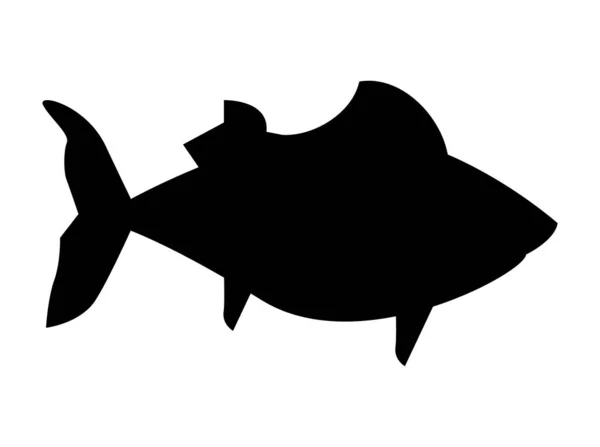 Fish Ocean Silhouette Style Icon — ストックベクタ