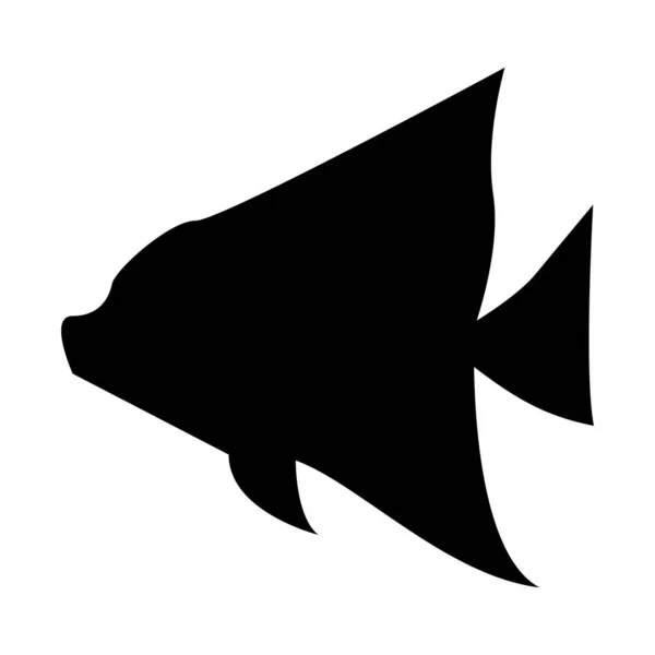 Silueta Peces Mar Icono Estilo — Vector de stock