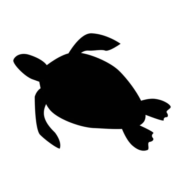 Turtle Sealife Silhouette Style Icon — Stock Vector