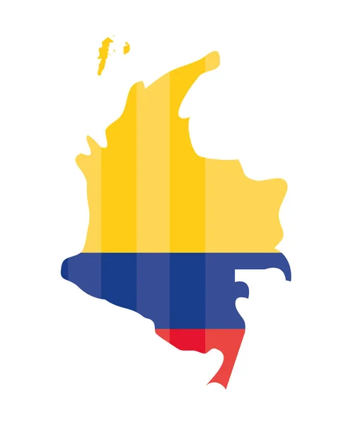 Bandera Colombiana Icono Del Mapa — Vector de stock