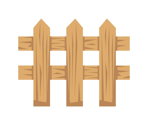 木制围栏农场孤立图标 — 图库矢量图片