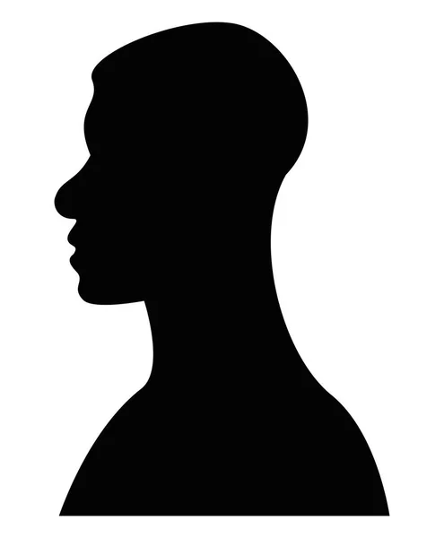 African Man Profile Silhouette Icon — Vetor de Stock