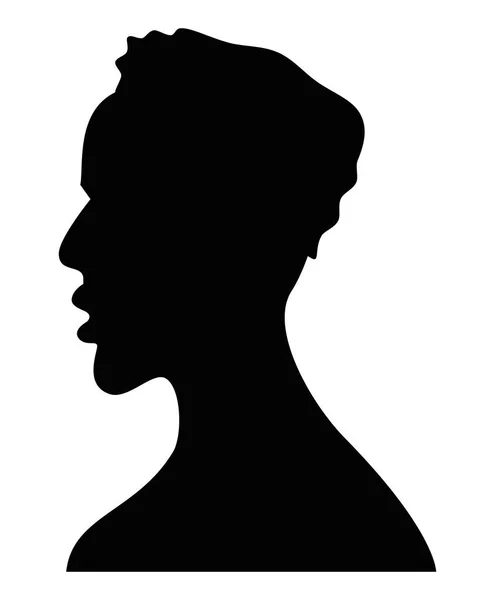 Afro Man Profile Silhouette Icon — Vector de stock